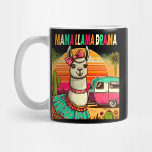 Cute Llama Squad Shirt Retro 80s Style Design Mug